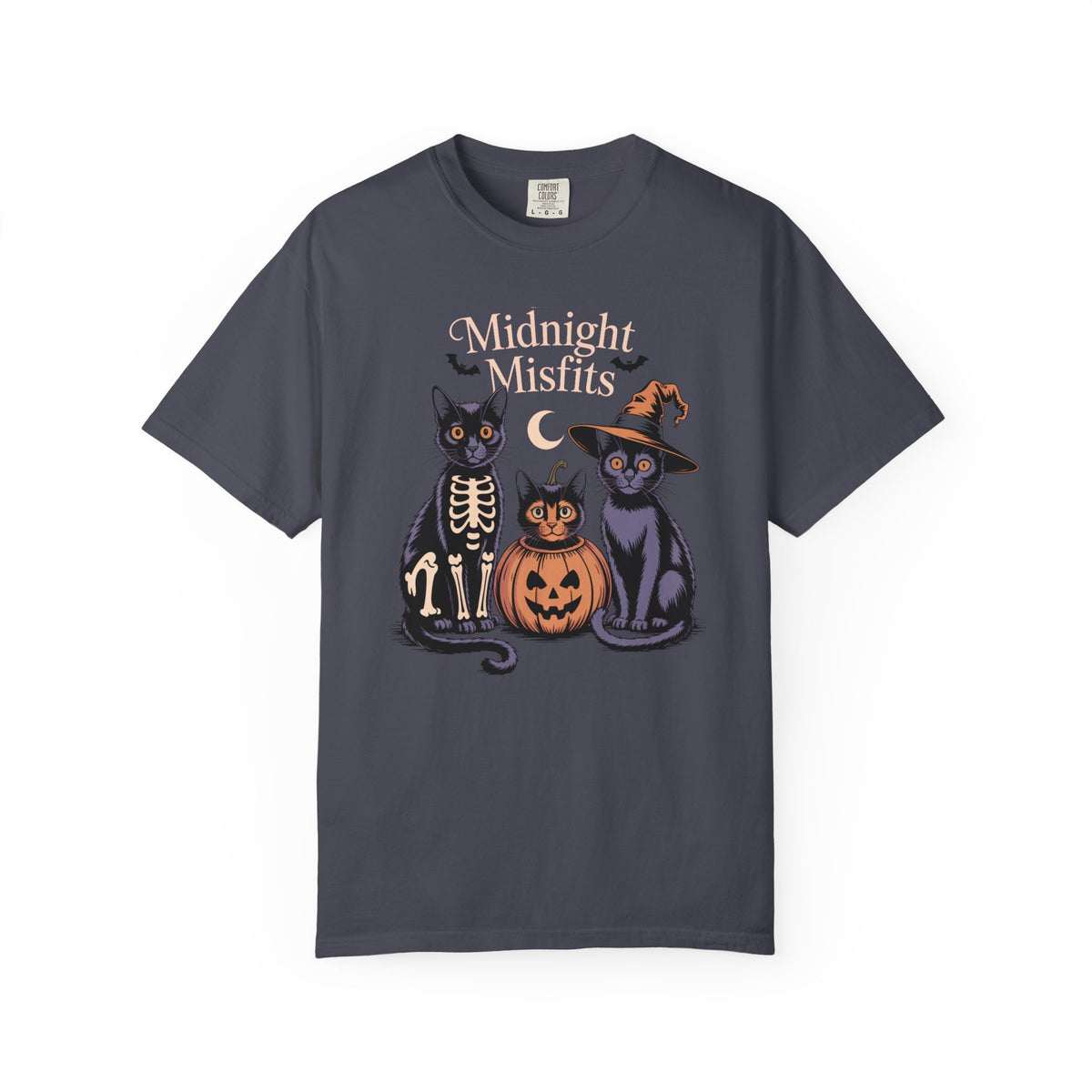 The Midnight Misfits Cats Shirt, Funny Black Cat Halloween T-Shirt, Vintage Cat Costume Tee, Spooky Season Gift