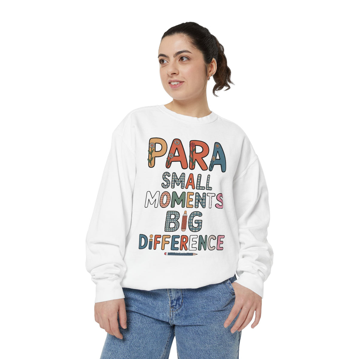 Paraprofessional Sweatshirt, Para Small Moments Big Difference Crewneck, Teacher Appreciation Gift, Gift For Paraprofessional, School Staff…