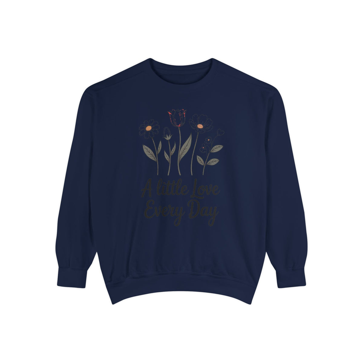 Mom Valentine's Sweatshirt, A Little Love Every Day, Floral Valentine Gift For Sister Friend, Embroidered Crewneck Sweatshirt