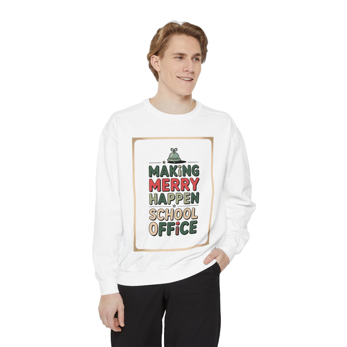 School Office Sweatshirt, Making Merry Happen Christmas Crew, School Office Staff Gift, Christmas Profession Crewneck, Office Team Holiday…