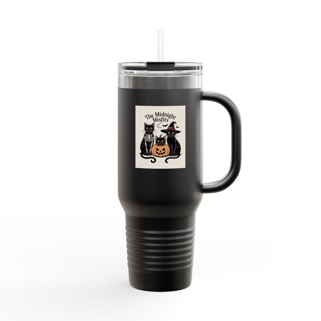 Halloween Cats Travel Mug, Funny Black Cat Tumbler 40oz, Spooky Season Insulated Cup, Cute Cat Costume Halloween Gift