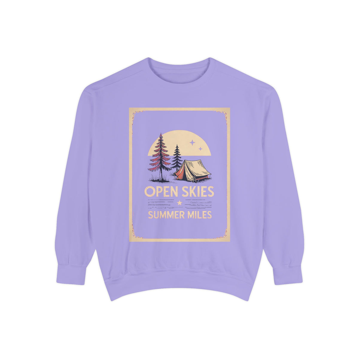 Camping Sweatshirt, Fourth of July Gift, Open Skies Summer Miles Crewneck, 4th of July Camping Tee, Patriotic Outdoor Sweatshirt, Camper Gi…