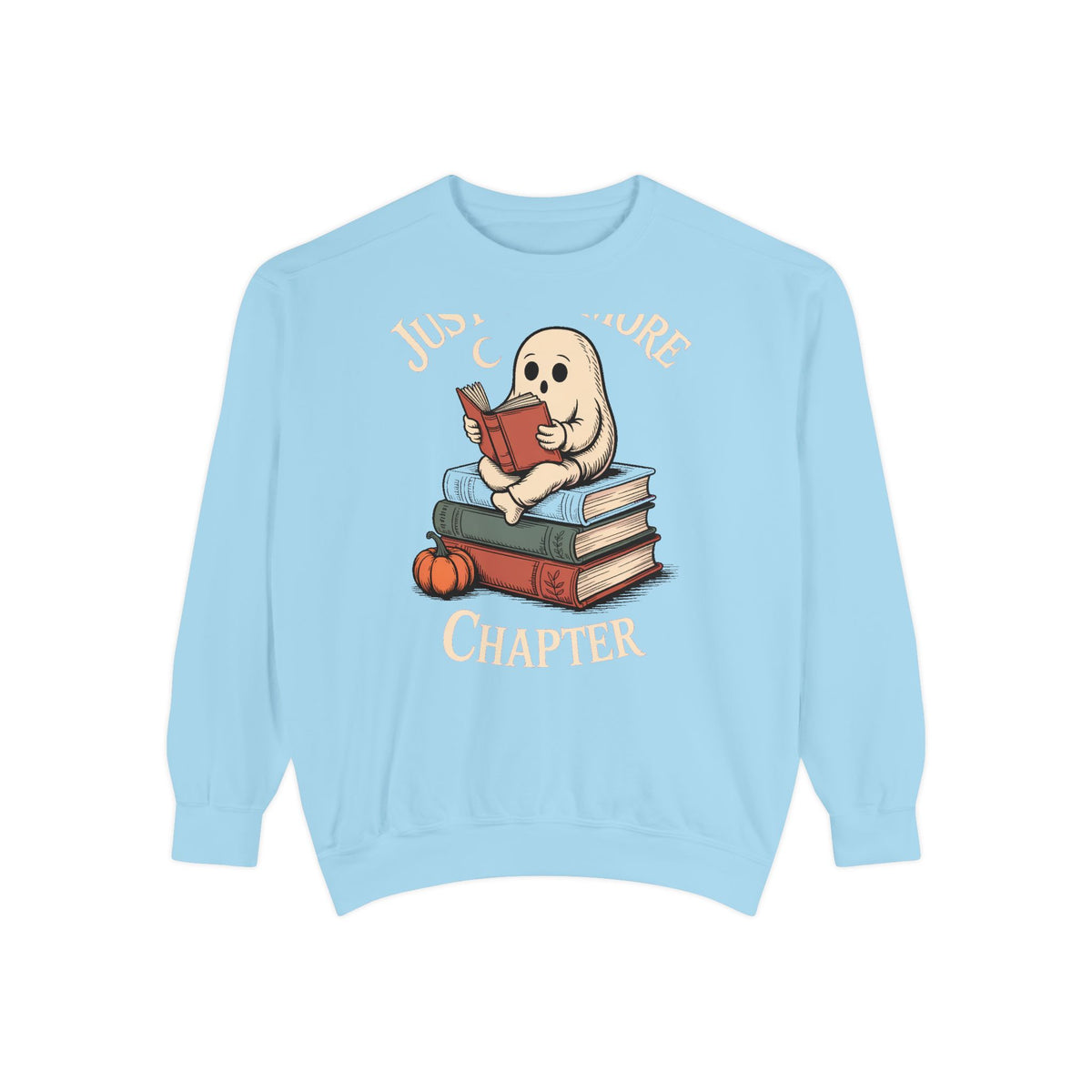Just One More Chapter Ghost Sweatshirt, Halloween Reading Crewneck, Bookish Ghost Sweatshirt, Cozy Fall Book Lover Gift