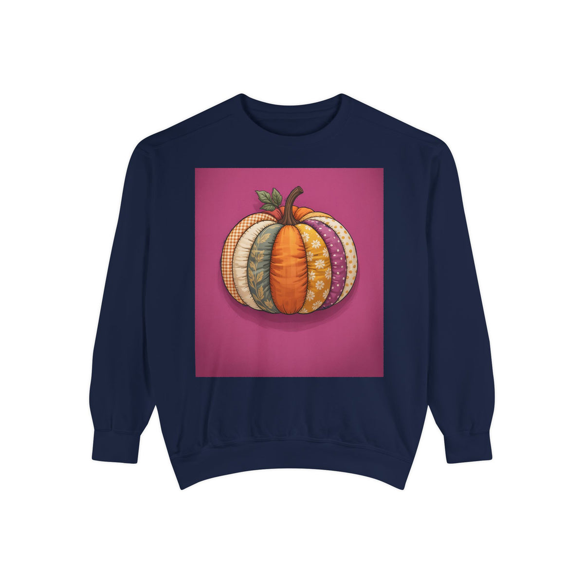 Patchwork Pumpkin Sweatshirt, Fall Quilted Pumpkin Crewneck, Halloween Sweatshirt, Cozy Autumn Gift, Cottagecore Fall Sweater