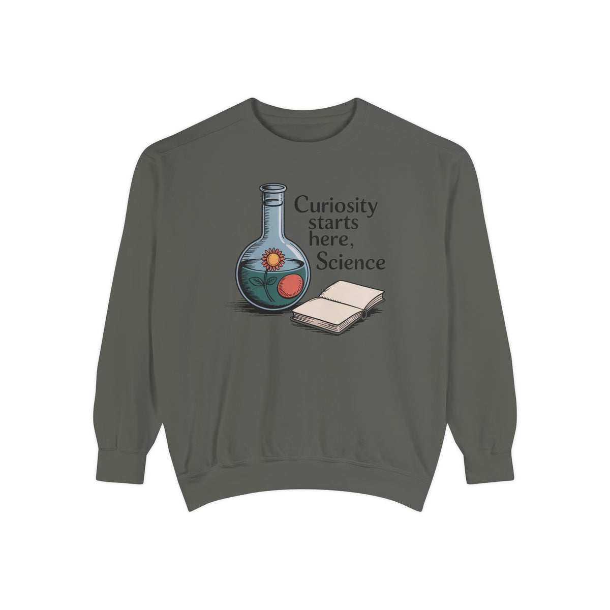 Science Teacher Sweatshirt, Back to School Gift For Science Teacher, Curiosity Starts Here Crewneck, Vintage Lab Flask Tee, Science Teacher…