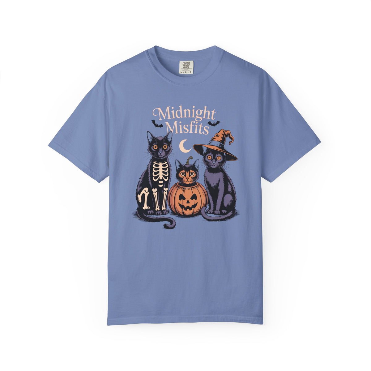 The Midnight Misfits Cats Shirt, Funny Black Cat Halloween T-Shirt, Vintage Cat Costume Tee, Spooky Season Gift