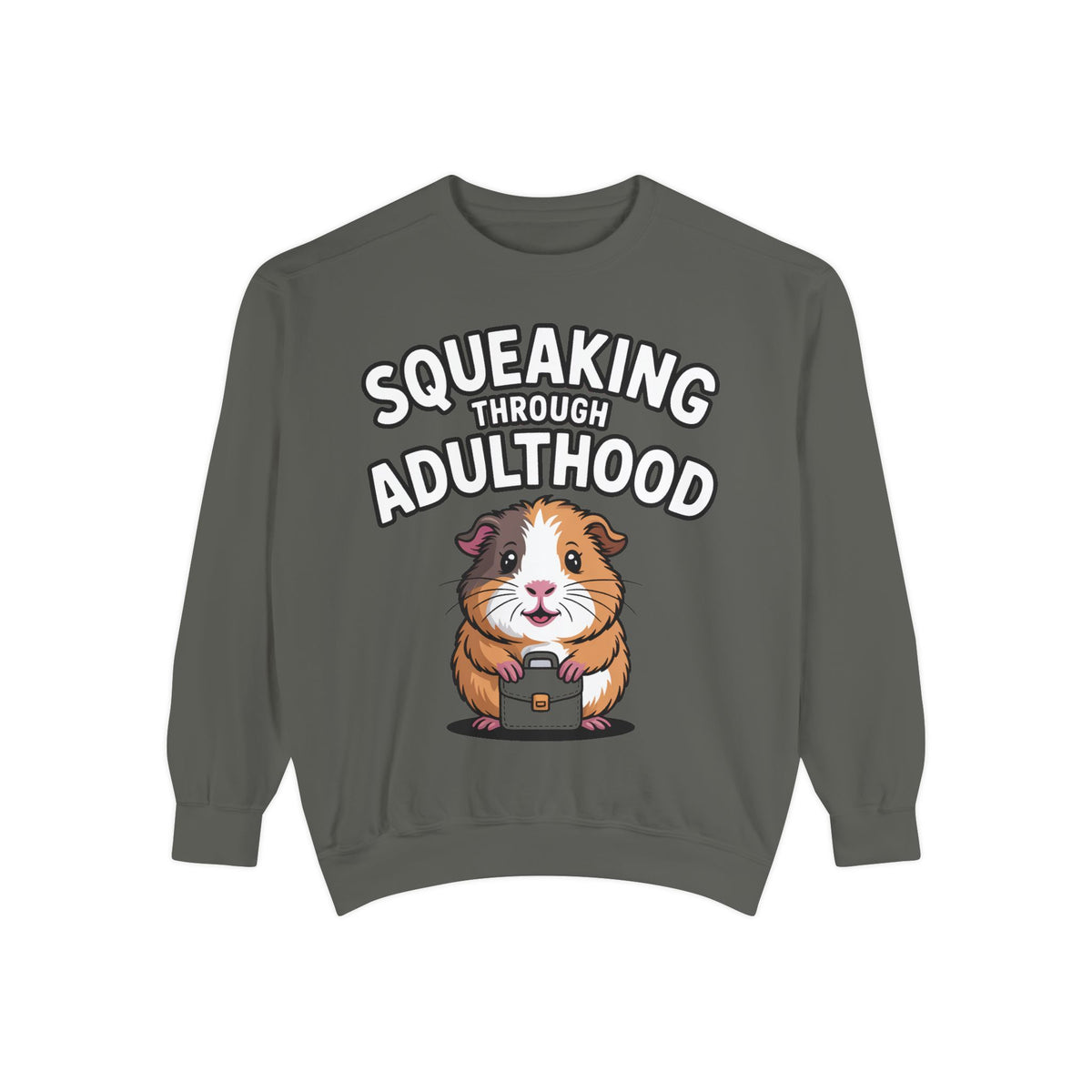Guinea Pig Squeaking Through Adulthood Sweatshirt, Funny Guinea Pig Crewneck, Cute Adulting Sweatshirt, Guinea Pig Lover Gift