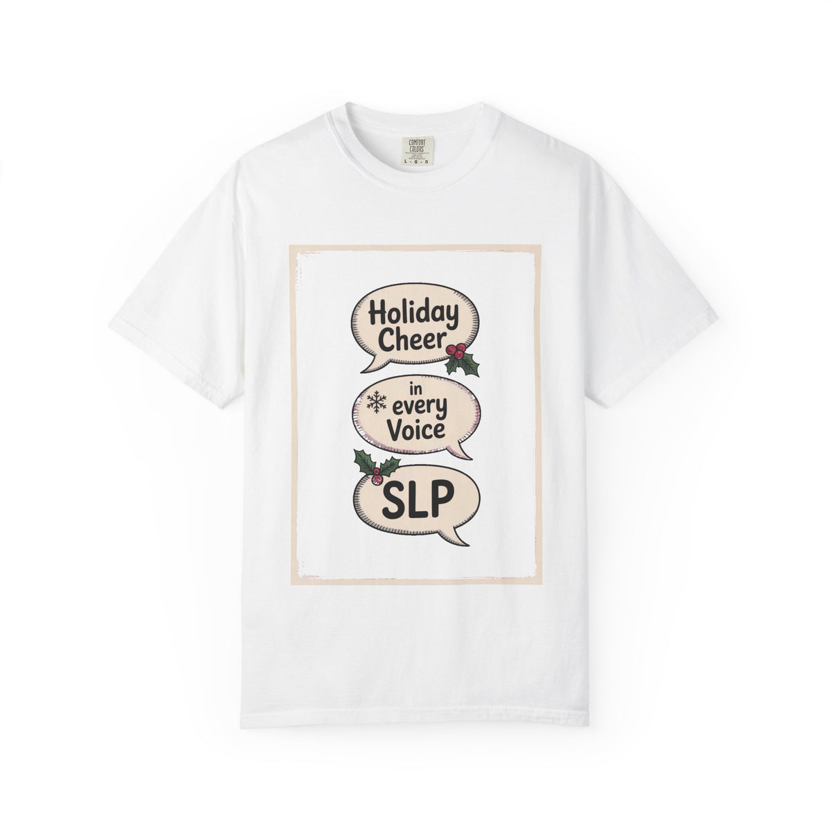 SLP Christmas Shirt, Holiday Cheer In Every Voice, Speech Language Pathologist Christmas Crew Tee, SLP Gift, Christmas Profession Shirt
