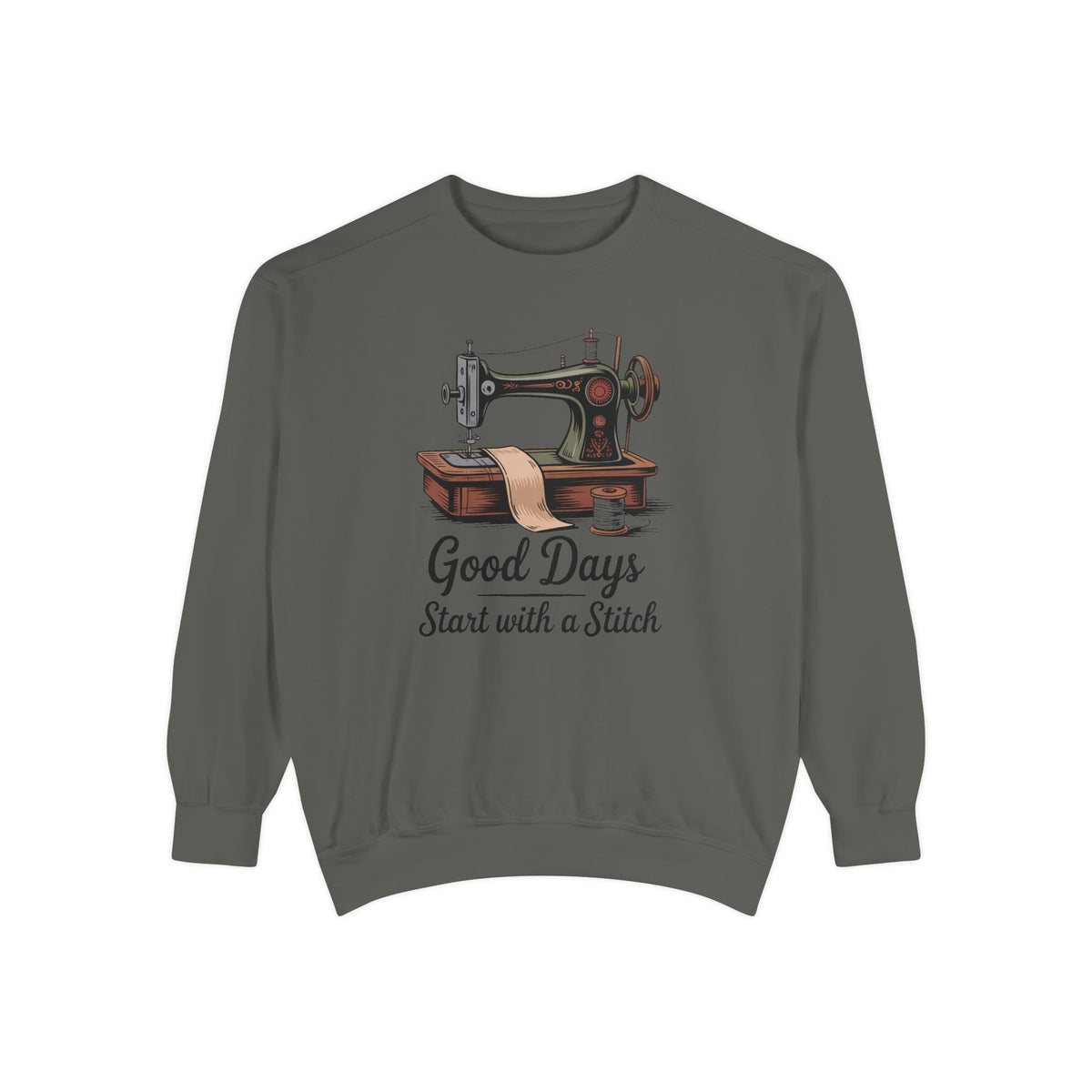Sewing Sweatshirt, Good Days Start With A Stitch, Gift For Seamstress, Quilter Hobby Sweatshirt, Vintage Sewing Machine Crewneck