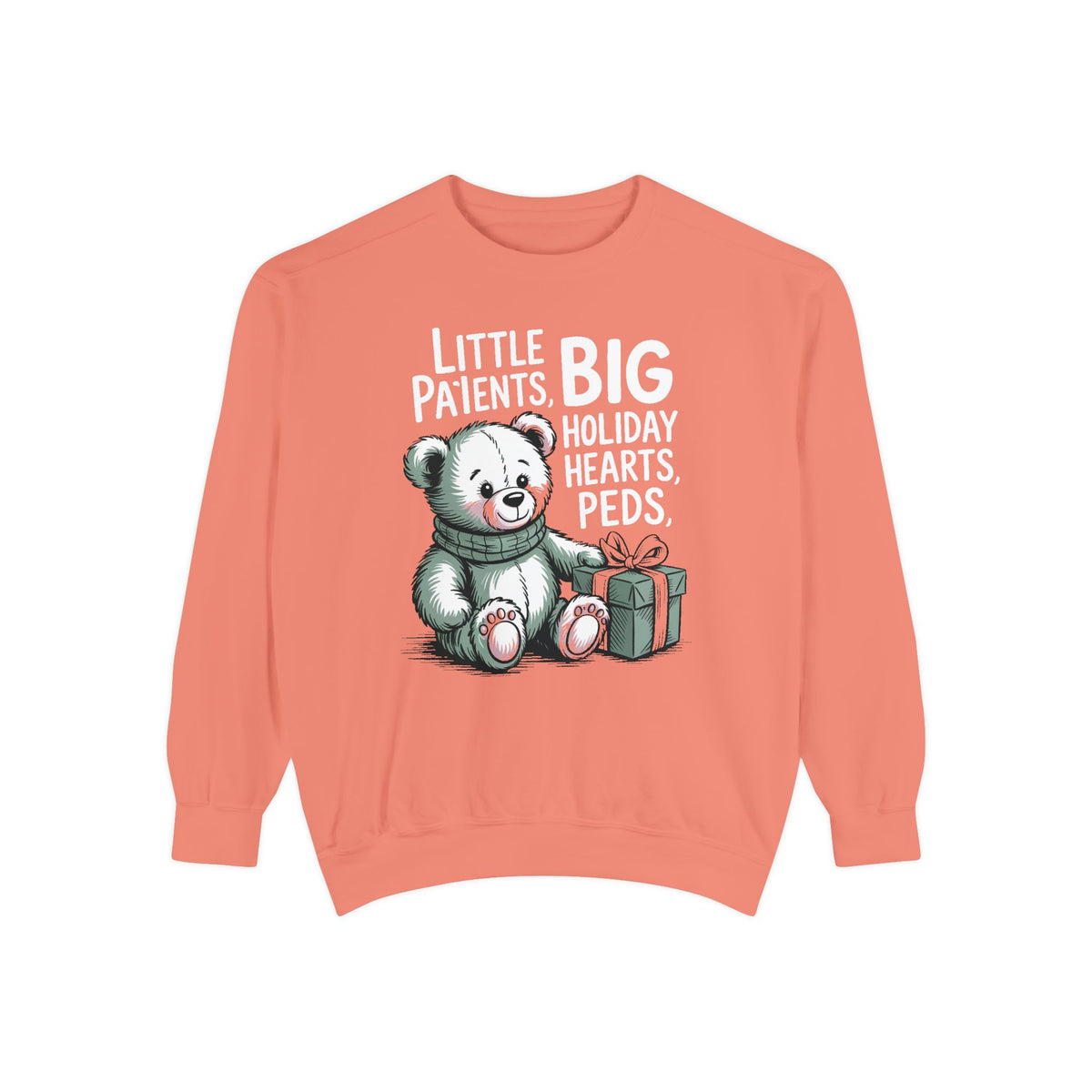 Peds Nurse Sweatshirt, Little Patients Big Holiday Hearts, Pediatric Nurse Christmas Crewneck, Christmas Gift For Peds Nurse, Nurse Crew Ho…