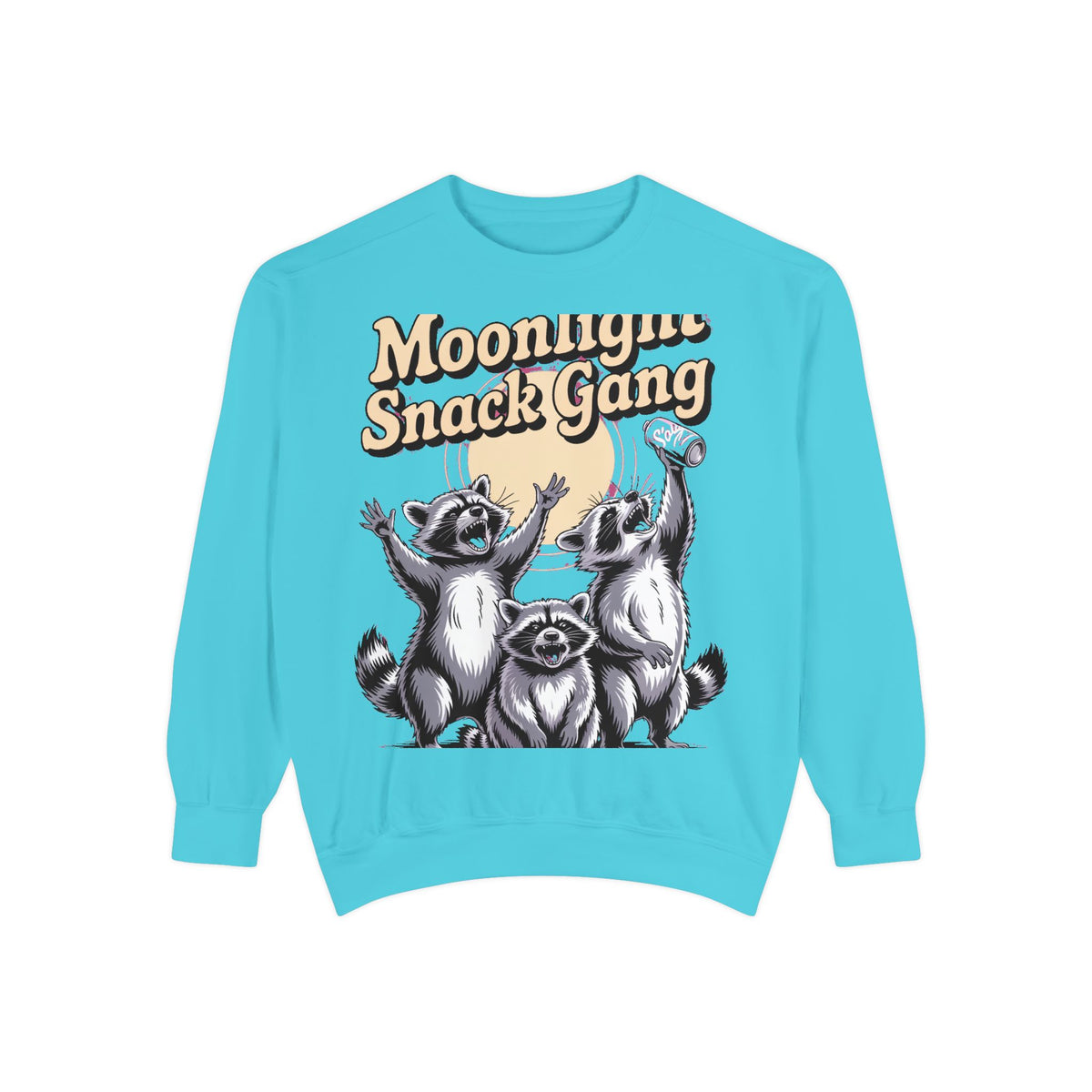 Retro Raccoon Sweatshirt, Moonlight Snack Gang Crewneck, Vintage 90s Raccoon Graphic Pullover, Funny Trash Panda Gift