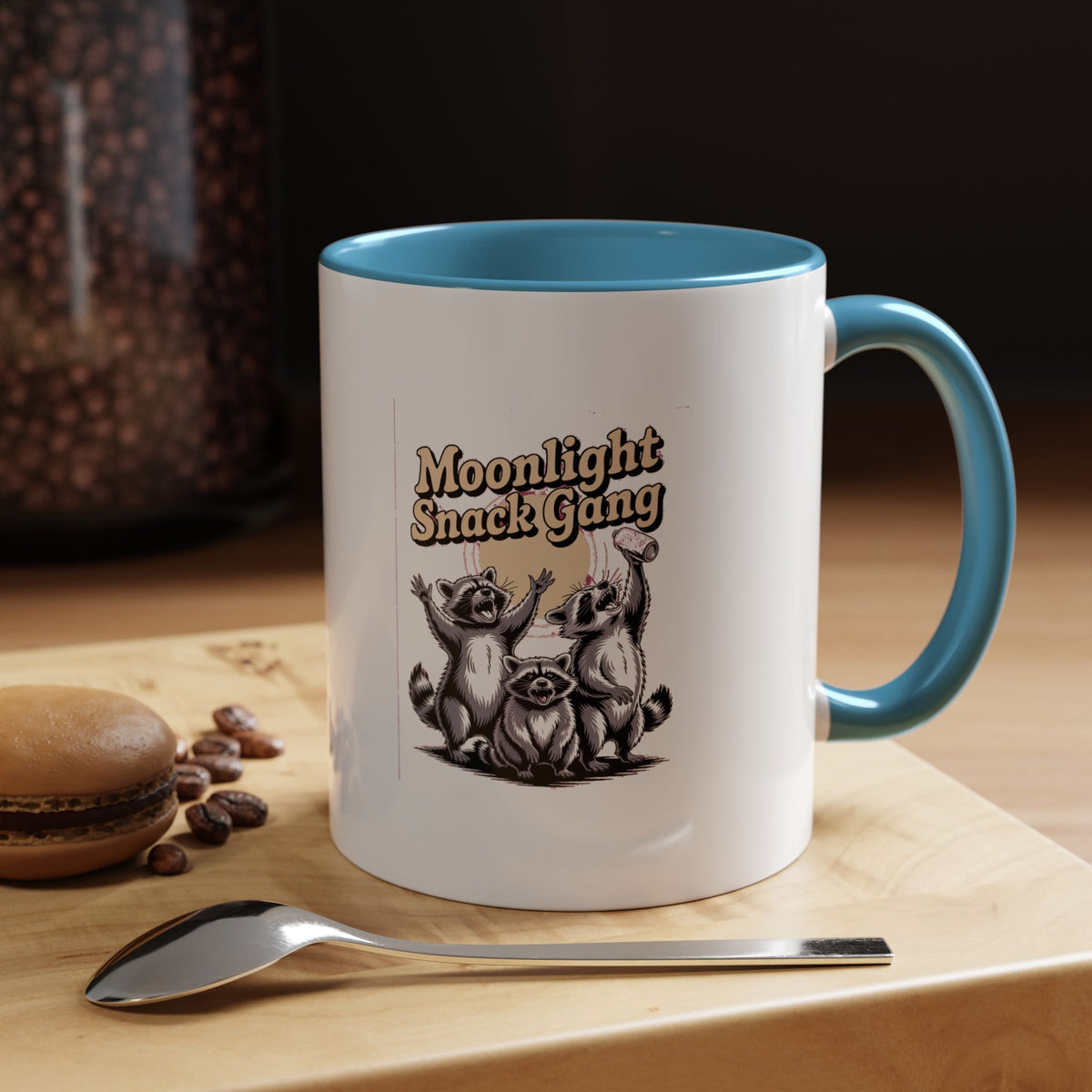 Retro Raccoon Mug, Moonlight Snack Gang Mug, Vintage 90s Raccoon Coffee Mug, Funny Trash Panda Gift, Retro Airbrush Style Mug