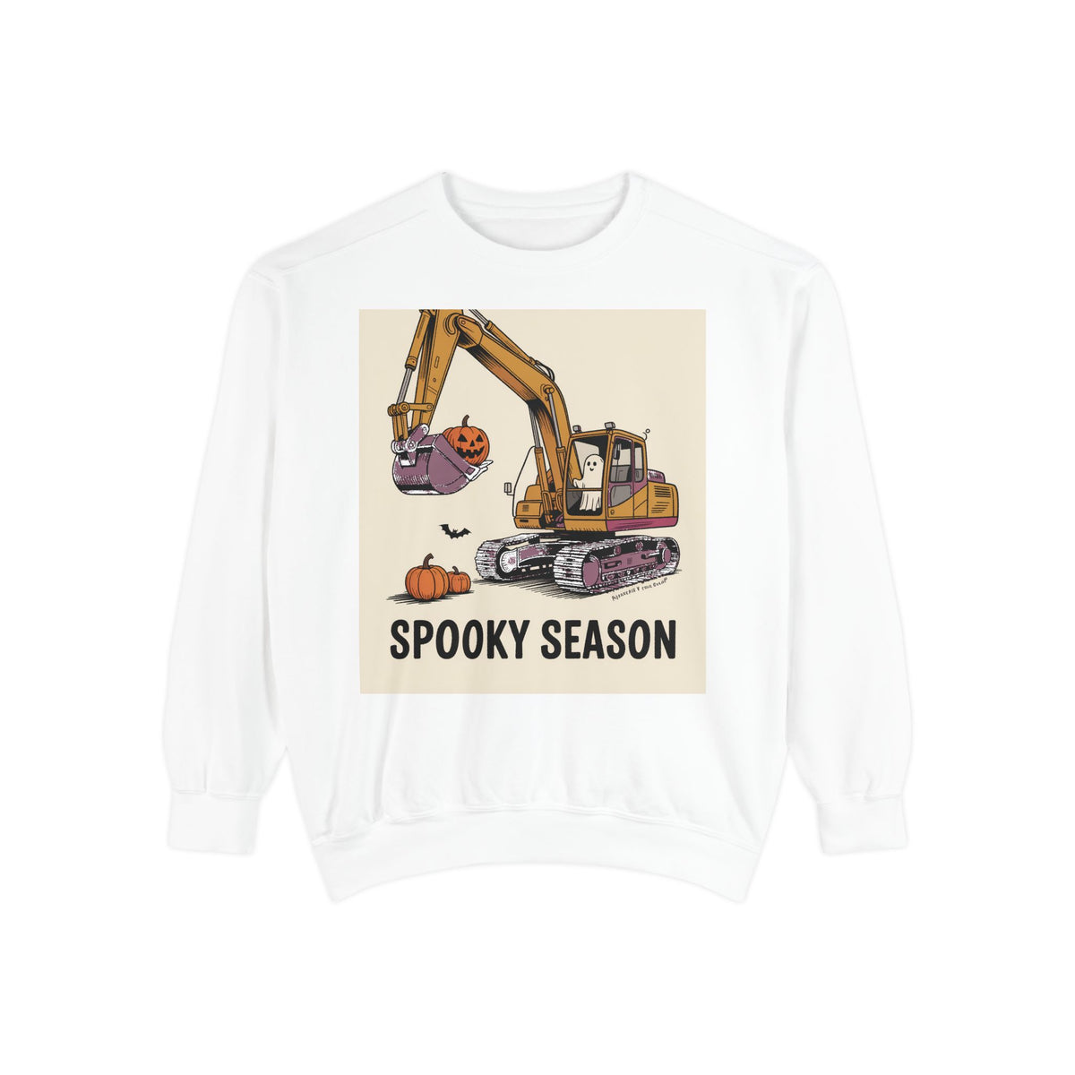 Digging The Spooky Season Excavator Sweatshirt, Funny Halloween Crewneck, Construction Ghost Pumpkin Shirt, Halloween Gift for Him