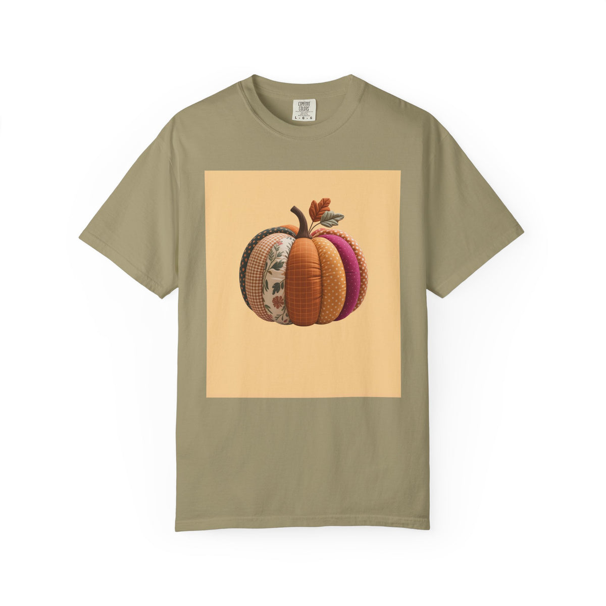 Patchwork Pumpkin T-Shirt, Cute Fall Pumpkin Halloween Shirt, Quilted Autumn Pumpkin Tee, Cozy Halloween Gift