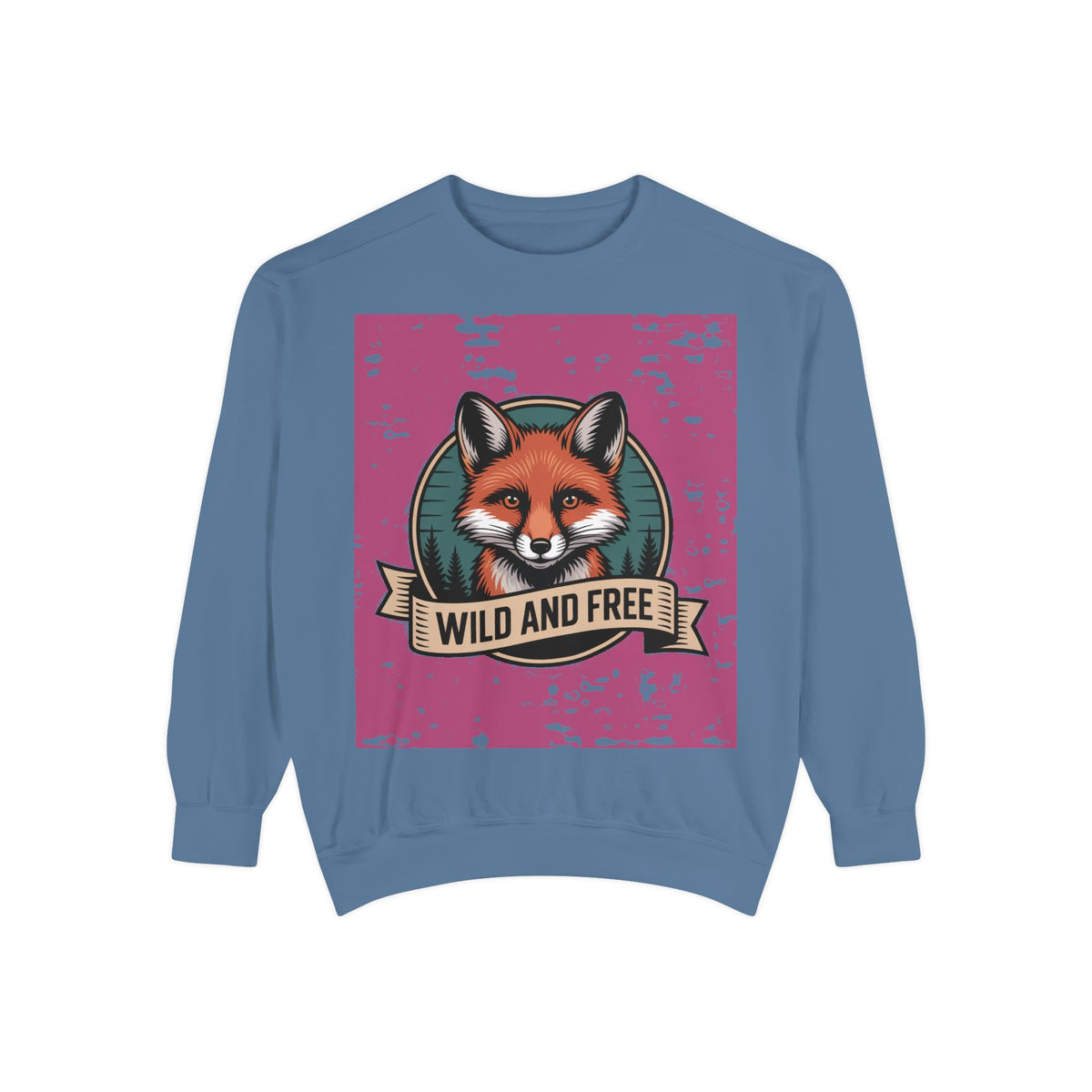 Retro Fox Badge Sweatshirt, Vintage Wildlife Crewneck, Wild and Free Outdoor Sweatshirt, Fox Lover Gift