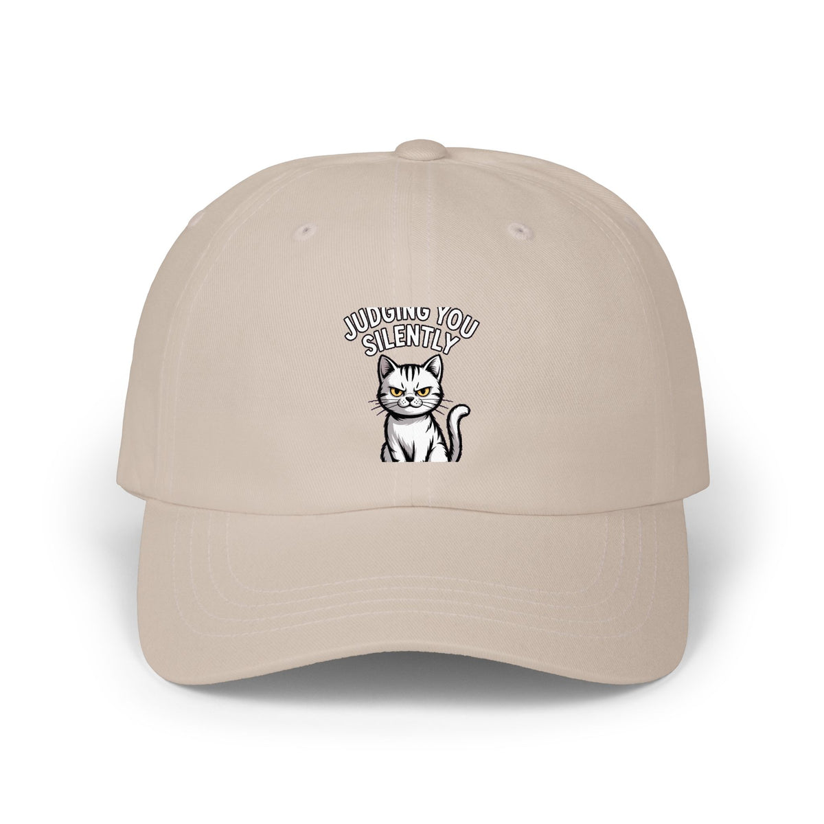 Judging You Silently Cat Dad Hat, Funny Cat Lover Cap, Sarcastic Cat Face Embroidered Hat, Cute Unimpressed Cat Baseball Cap Gift