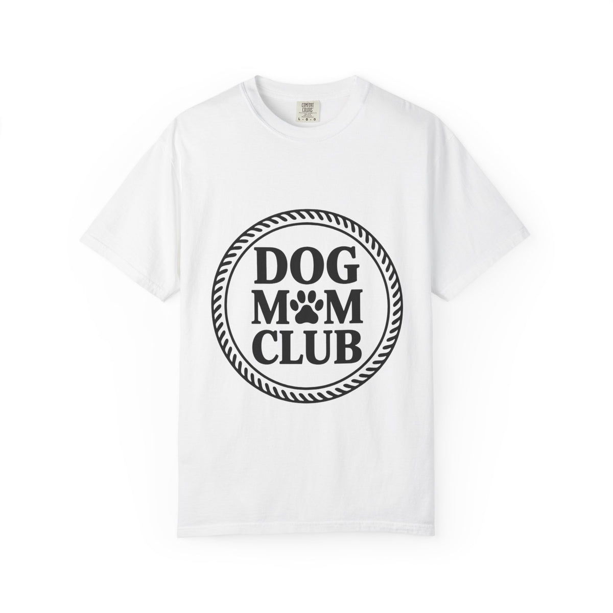 Dog Mom Club Badge Shirt, Vintage Stamp Dog Lover T-Shirt, Funny Dog Mom Gift, Minimalist Paw Print Tee