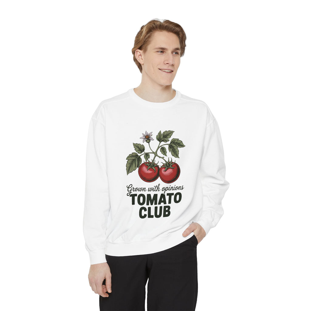 Gardener Sweatshirt, Tomato Club Gift For Gardener, Grown With Opinions Funny Garden Crewneck, Vegetable Gardening Hobby Gift