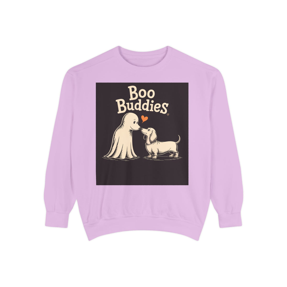Boo Buddies Dog And Ghost Sweatshirt, Cute Dachshund Halloween Crewneck, Funny Ghost Dog Lover Halloween Gift