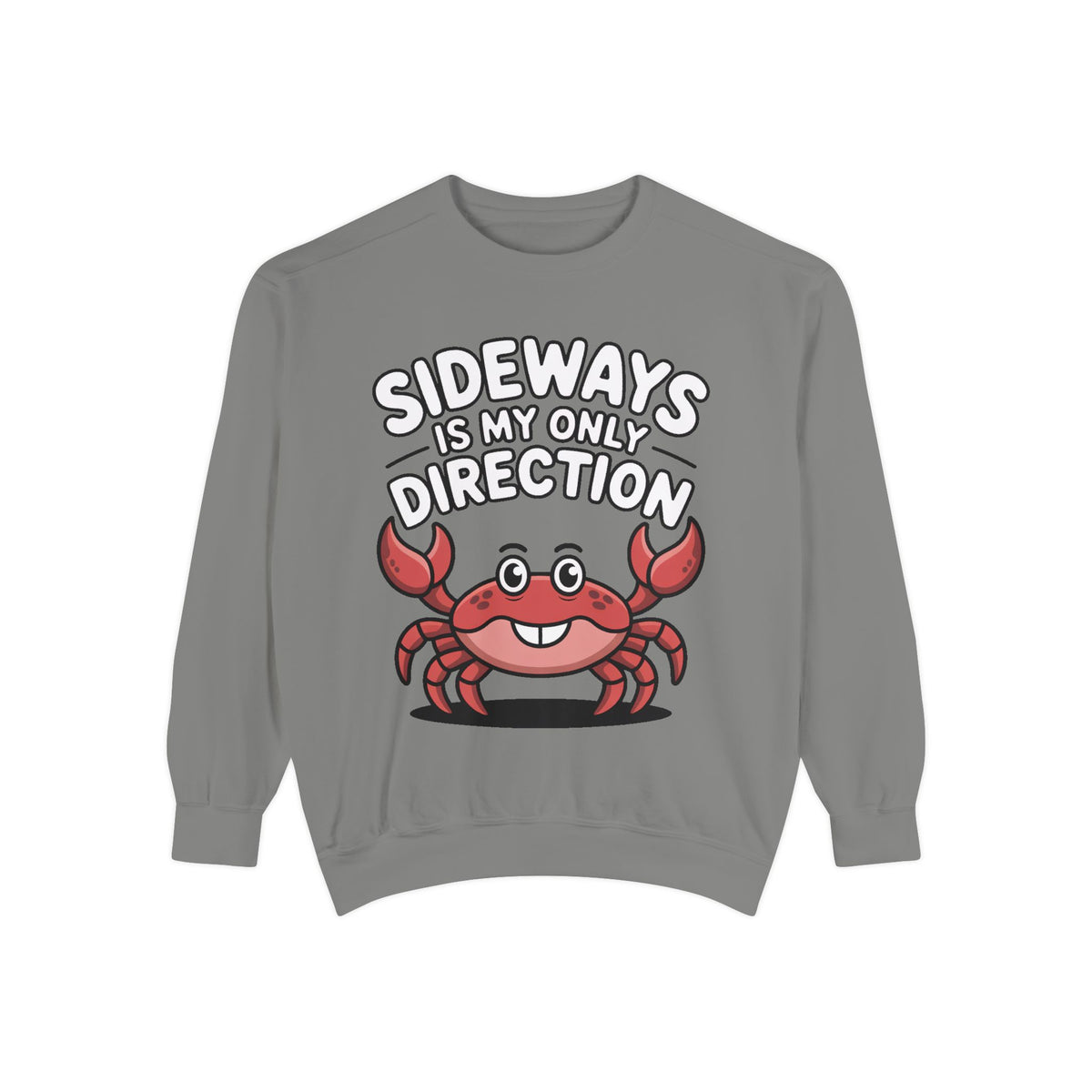 Funny Crab Sweatshirt, Sideways Is My Only Direction Crewneck, Cute Crab Lover Gift, Embroidered Patch Style Beach Sweatshirt