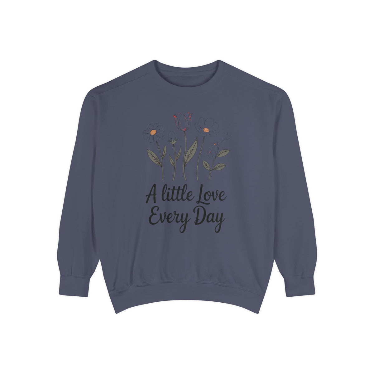 Mom Valentine's Sweatshirt, A Little Love Every Day, Floral Valentine Gift For Sister Friend, Embroidered Crewneck Sweatshirt