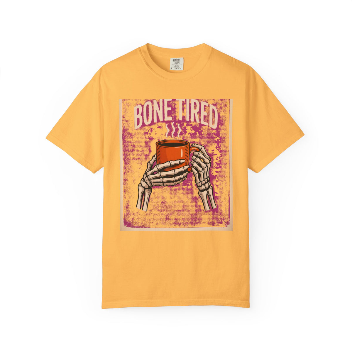 Bone Tired Coffee Shirt, Skeleton Hands Coffee Mug Tee, Halloween Shirt, Vintage Spooky Season T-Shirt, Funny Coffee Lover Gift