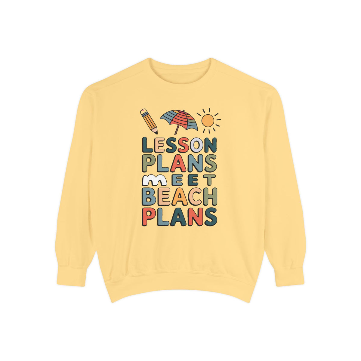 Teacher Sweatshirt, Lesson Plans Meet Beach Plans, End of School Year Gift For Teacher, Summer Break Crewneck, Last Day of School Gift, Tea…