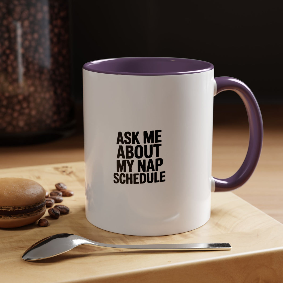 Ask Me About My Nap Schedule Mug, Funny Nap Lover Coffee Cup, Sarcastic Tired Mom Gift, Minimalist Typography Mug for Nap Enthusiasts