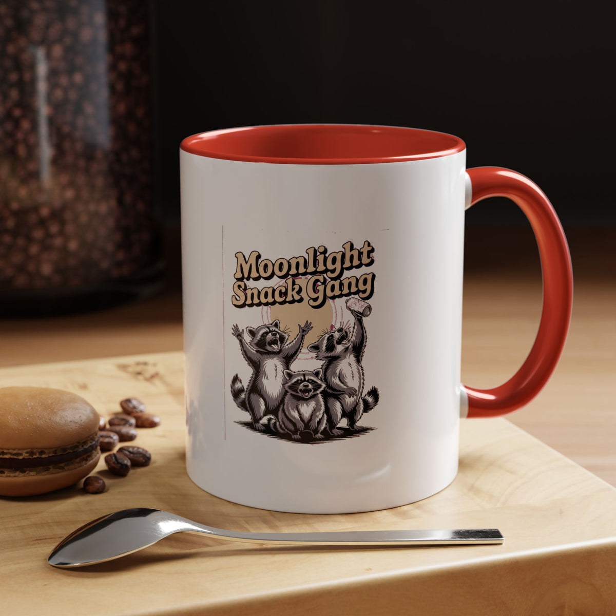 Retro Raccoon Mug, Moonlight Snack Gang Mug, Vintage 90s Raccoon Coffee Mug, Funny Trash Panda Gift, Retro Airbrush Style Mug