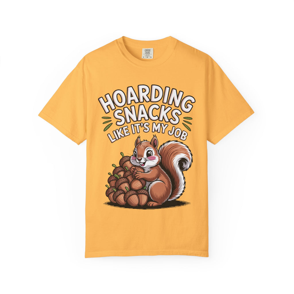 Funny Squirrel Shirt, Hoarding Snacks Like It's My Job T-Shirt, Cute Acorn Squirrel Gift, Snack Lover Tee