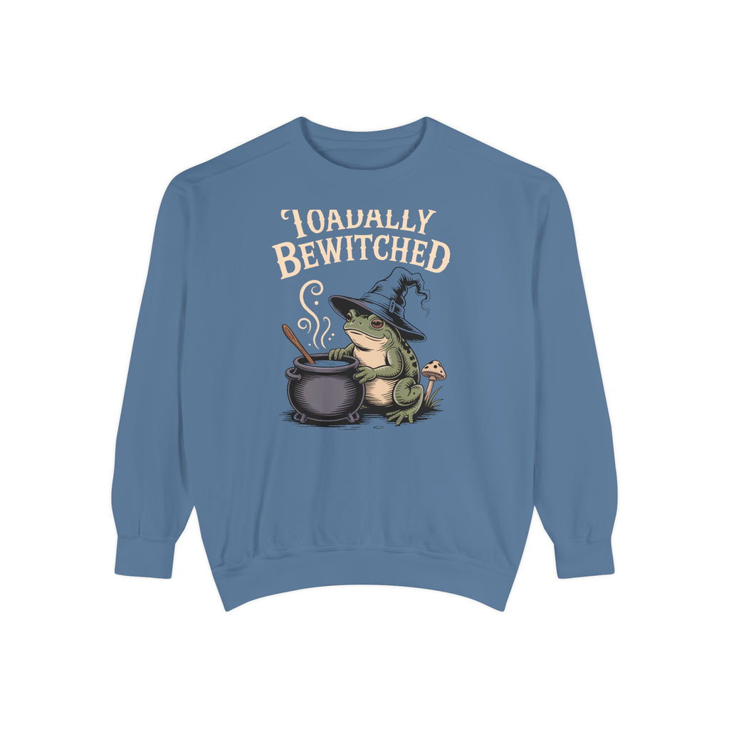 Toadally Bewitched Sweatshirt, Funny Witch Toad Halloween Crewneck, Vintage Storybook Frog Witch Gift, Spooky Season Sweatshirt