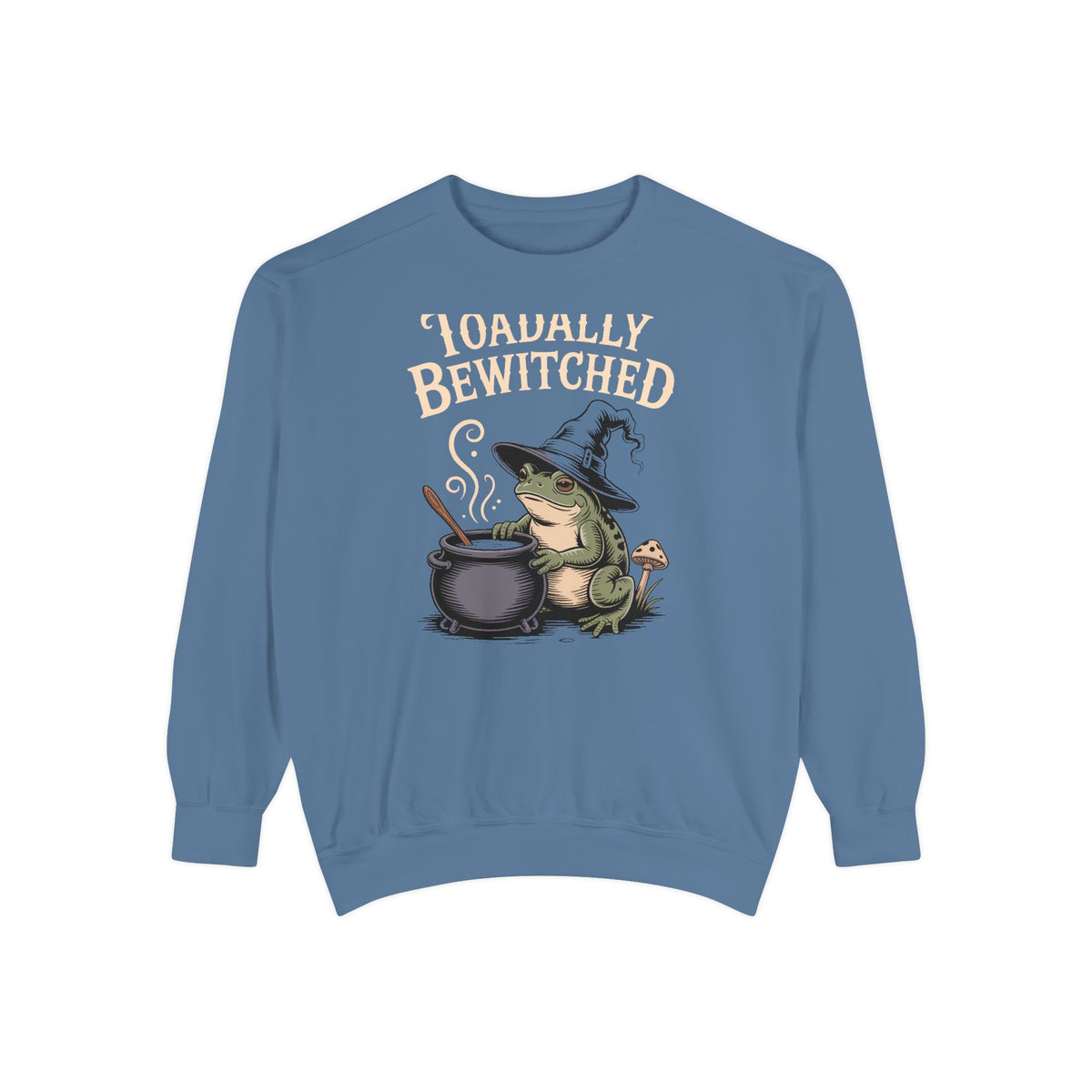 Toadally Bewitched Sweatshirt, Funny Witch Toad Halloween Crewneck, Vintage Storybook Frog Witch Gift, Spooky Season Sweatshirt