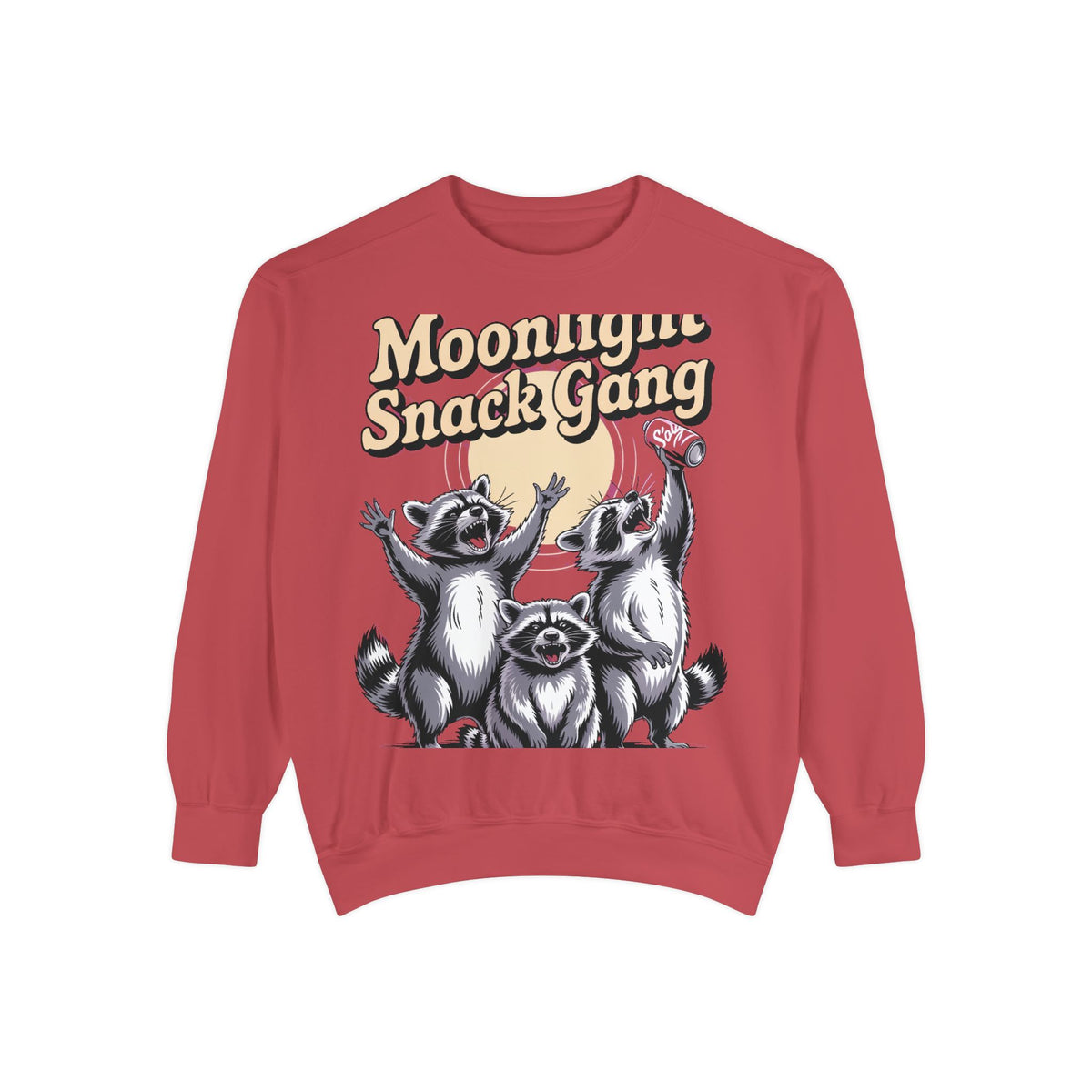Retro Raccoon Sweatshirt, Moonlight Snack Gang Crewneck, Vintage 90s Raccoon Graphic Pullover, Funny Trash Panda Gift