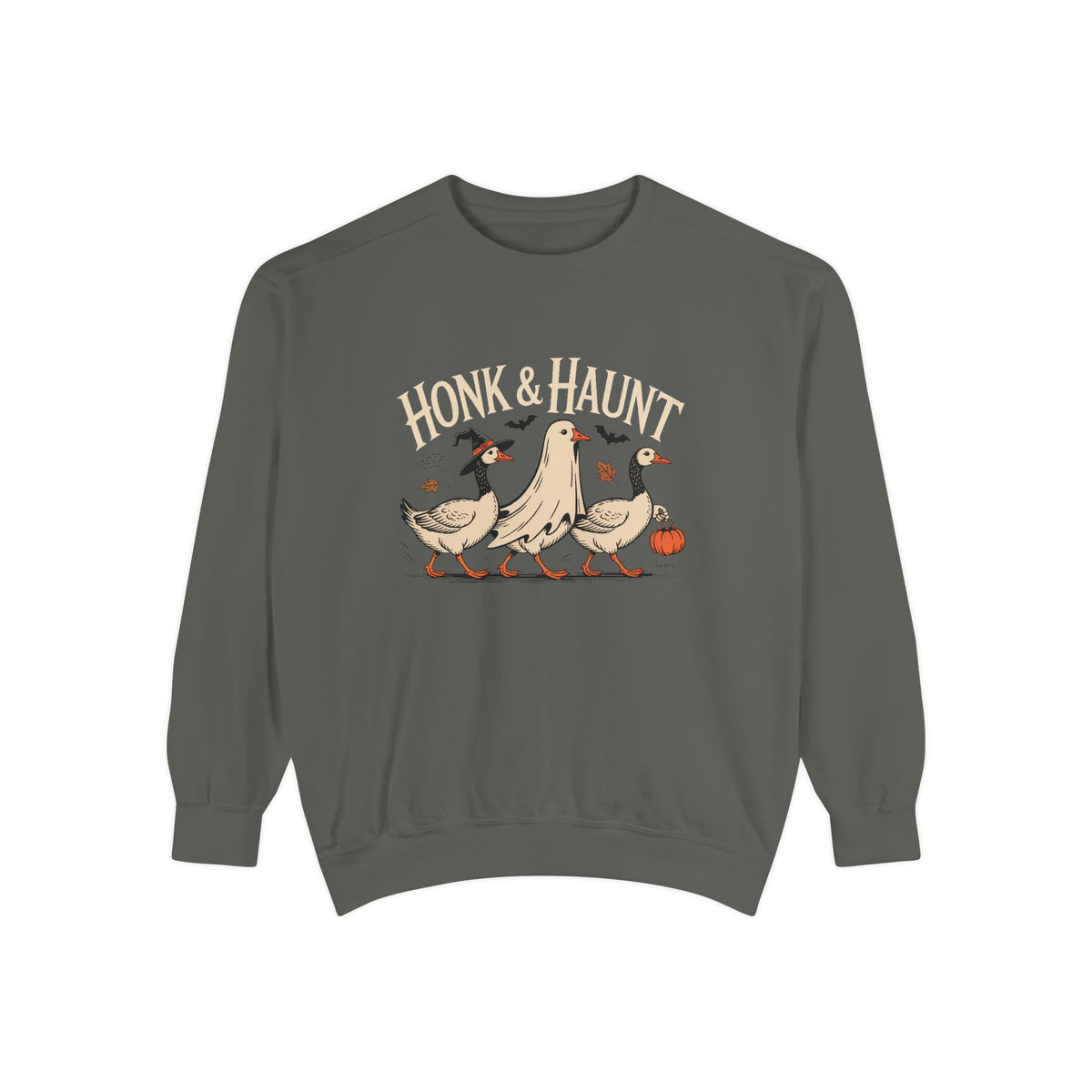 Honk & Haunt Geese Sweatshirt, Funny Halloween Goose Crewneck, Vintage Halloween Bird Sweatshirt, Spooky Season Gift