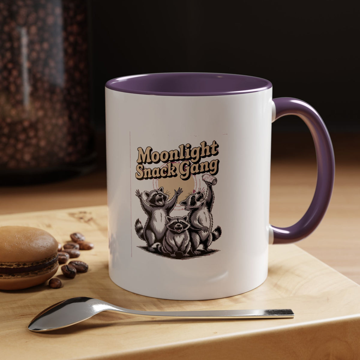 Retro Raccoon Mug, Moonlight Snack Gang Mug, Vintage 90s Raccoon Coffee Mug, Funny Trash Panda Gift, Retro Airbrush Style Mug