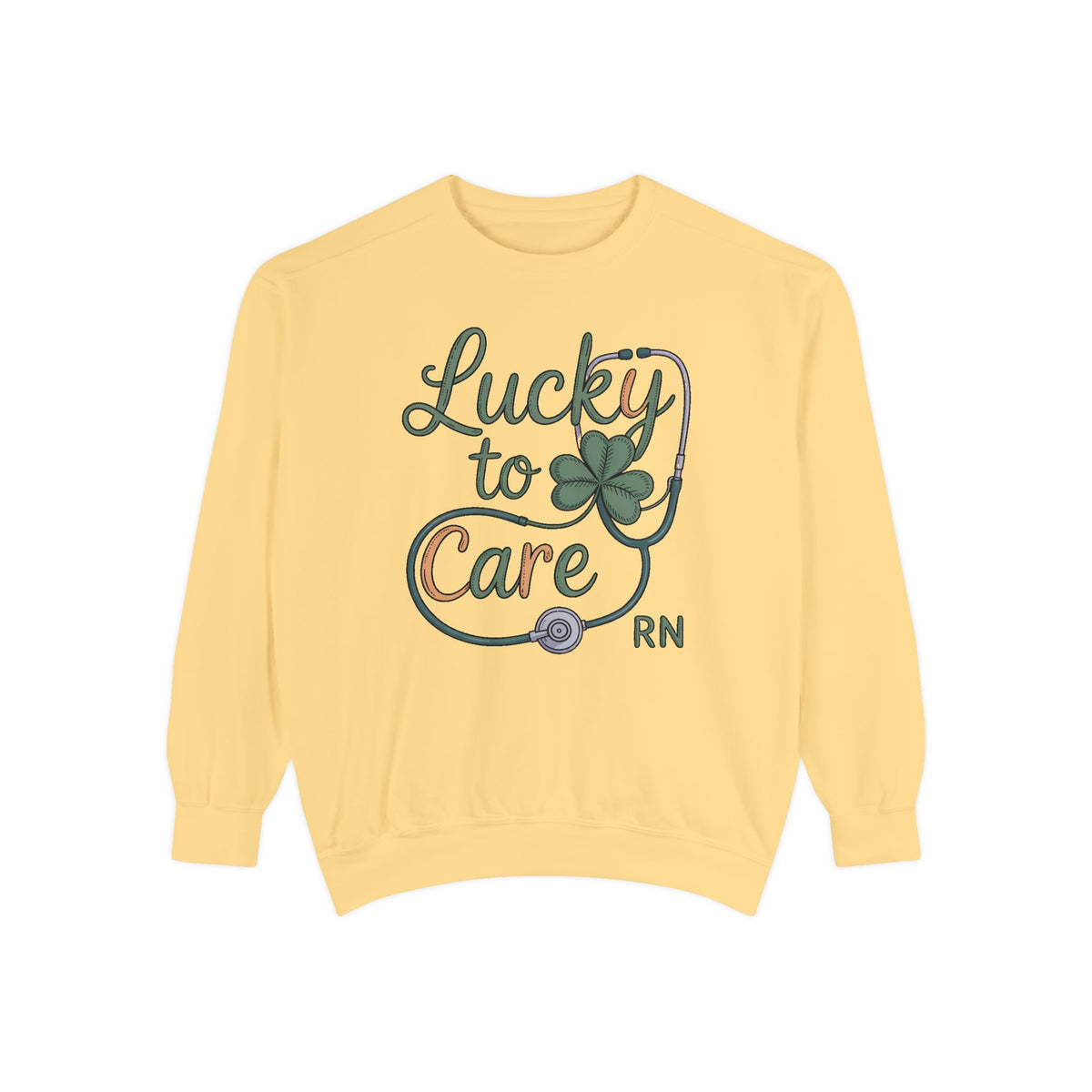 RN Nurse Sweatshirt, St Patrick's Day Gift For Nurse, Lucky To Care Crewneck, Nurse St Patricks Day Shirt, Shamrock Nurse Gift, RN Tee