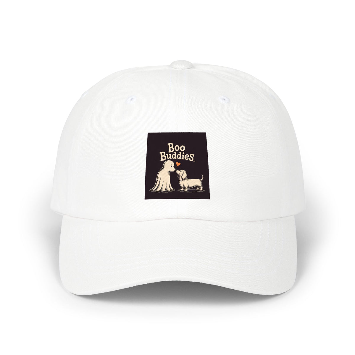 Boo Buddies Halloween Dad Cap, Cute Ghost Dachshund Embroidered Hat, Spooky Season Dog Lover Gift, Funny Halloween Cap for Dog Mom