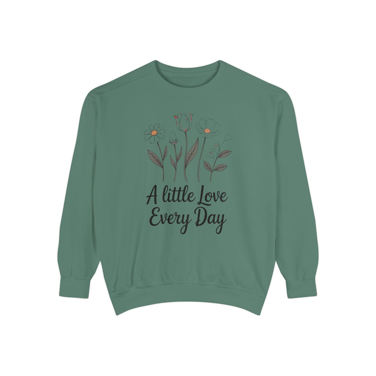 Mom Valentine's Sweatshirt, A Little Love Every Day, Floral Valentine Gift For Sister Friend, Embroidered Crewneck Sweatshirt