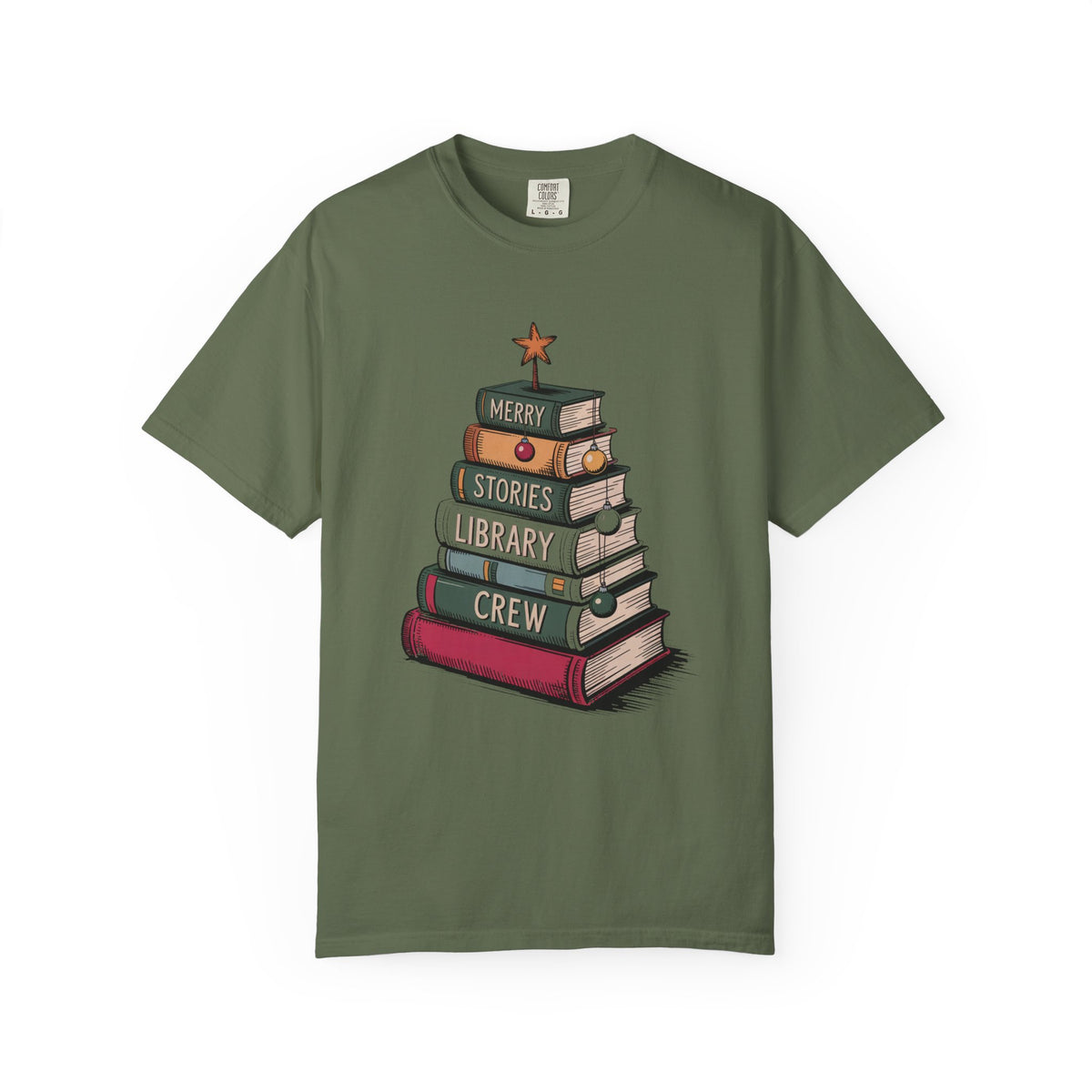 Librarian Christmas Shirt, Merry Stories Library Crew Tee, Christmas Gift For Librarian, Library Staff Christmas Crew Shirt, Book Lover Hol…