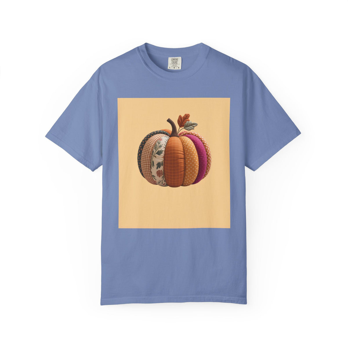 Patchwork Pumpkin T-Shirt, Cute Fall Pumpkin Halloween Shirt, Quilted Autumn Pumpkin Tee, Cozy Halloween Gift