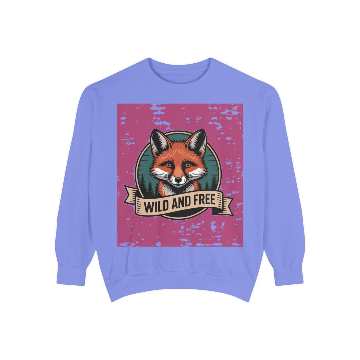 Retro Fox Badge Sweatshirt, Vintage Wildlife Crewneck, Wild and Free Outdoor Sweatshirt, Fox Lover Gift