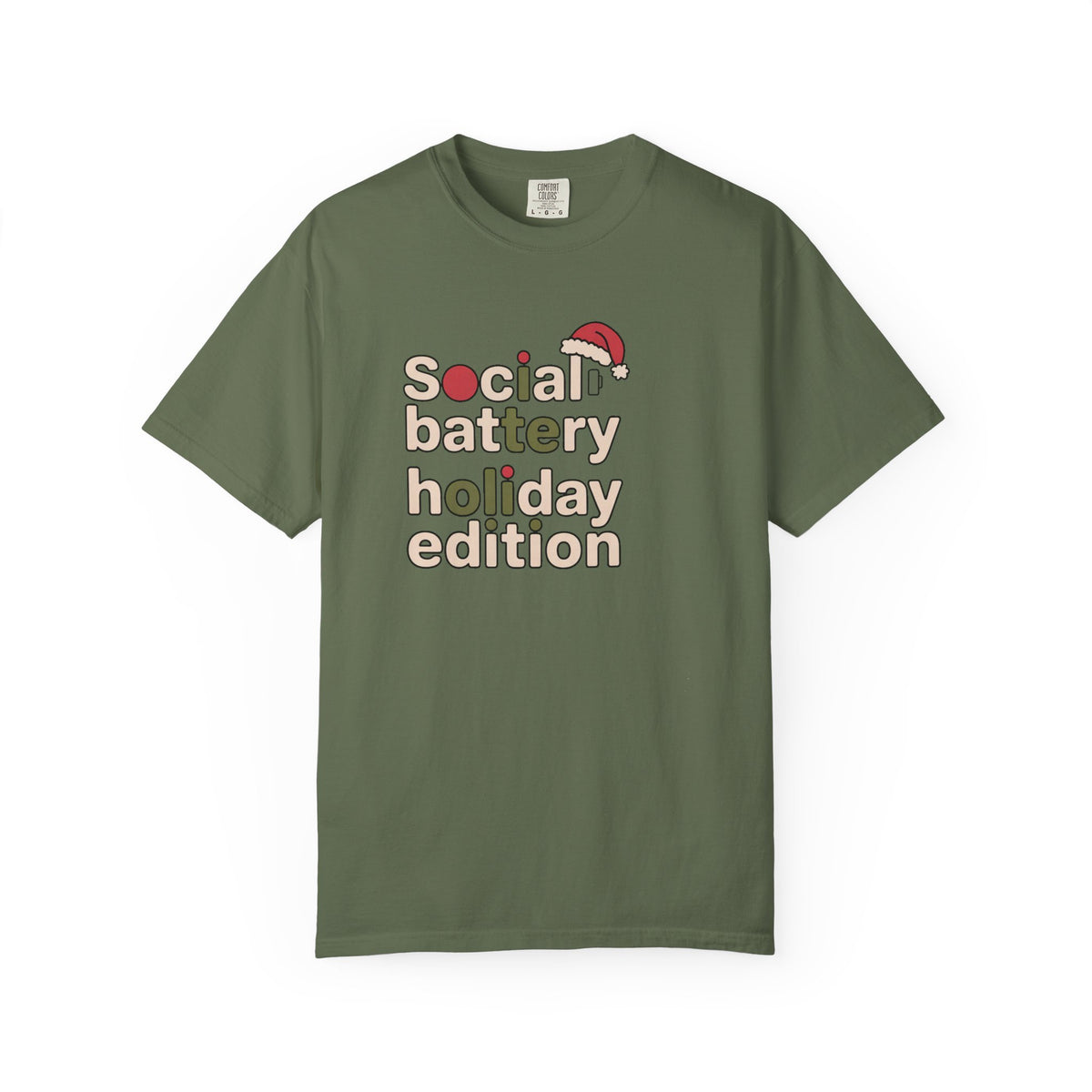 Social Battery Holiday Edition Shirt, Funny Christmas Tee For Socially Tired, Introvert Christmas Gift, Low Battery Holiday Shirt, Funny Xm…