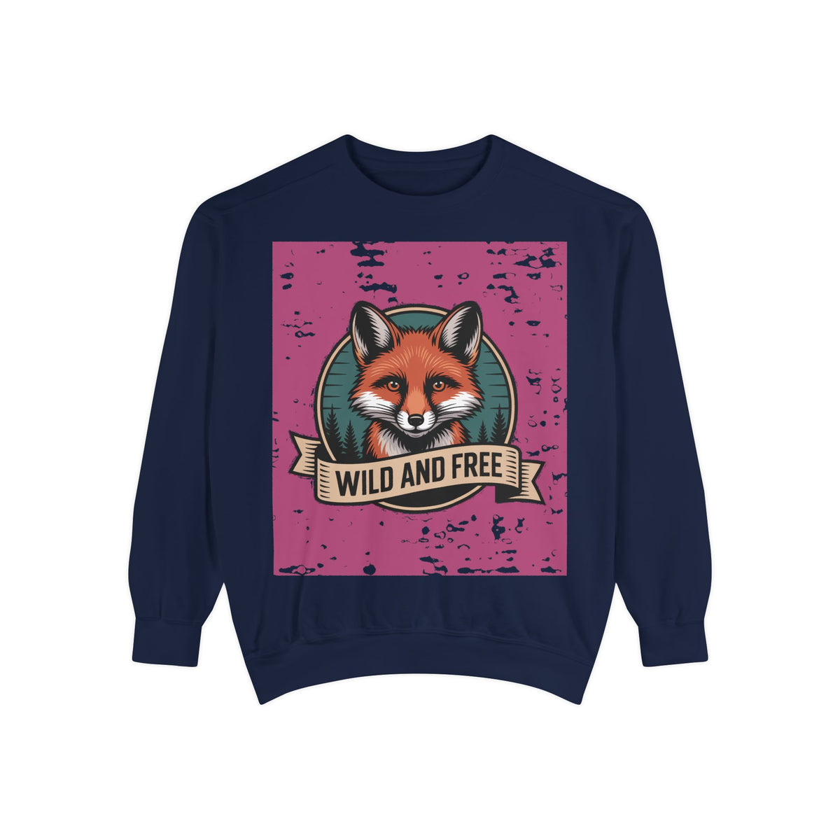 Retro Fox Badge Sweatshirt, Vintage Wildlife Crewneck, Wild and Free Outdoor Sweatshirt, Fox Lover Gift