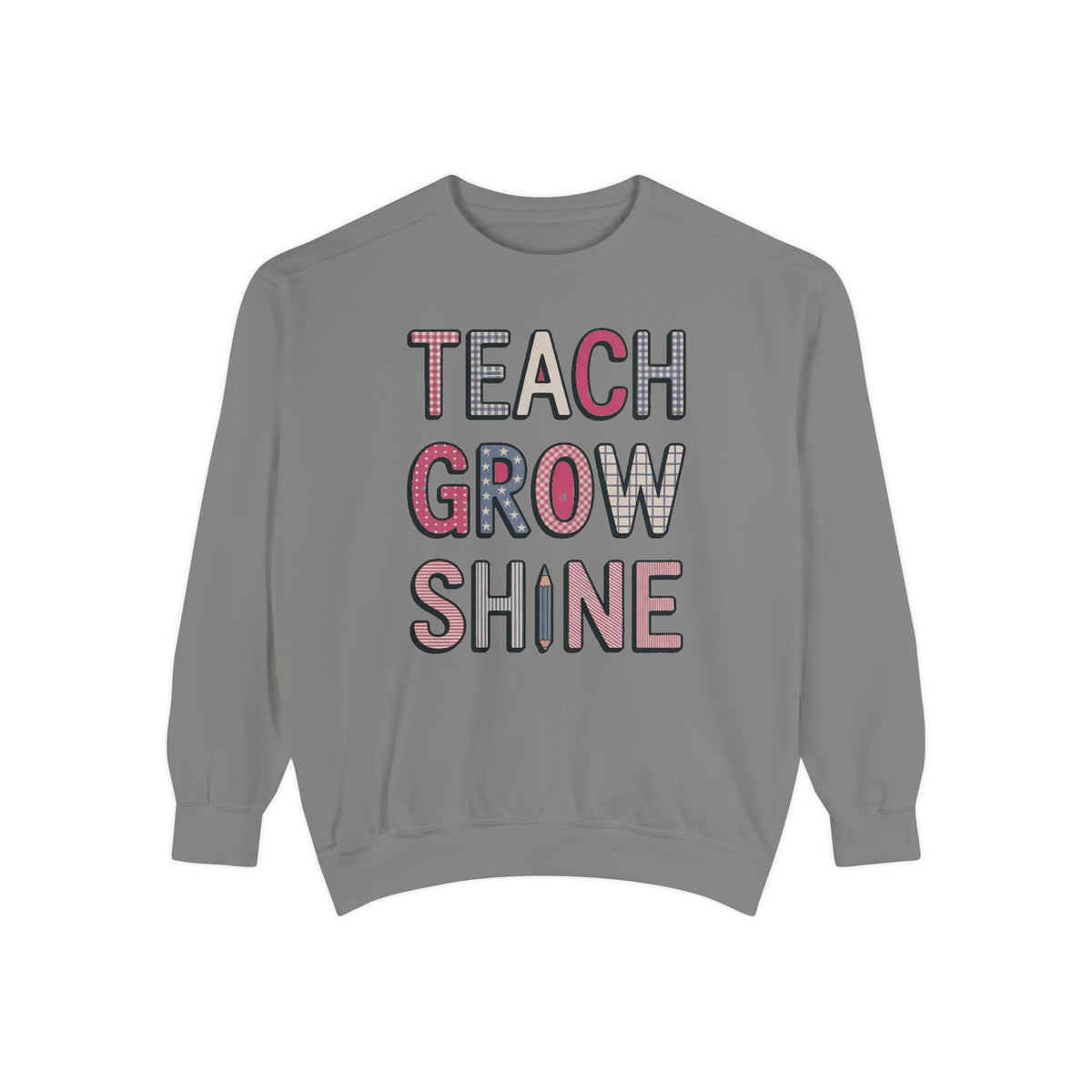 Teacher Sweatshirt, Fourth of July Gift For Teacher, Teach Grow Shine Crewneck, Patriotic Teacher Shirt, 4th of July Teacher Appreciation G…