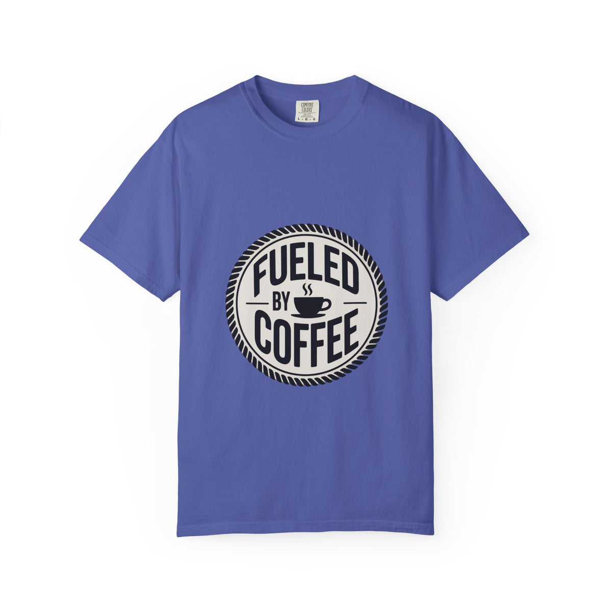Fueled By Coffee Badge Shirt, Vintage Coffee Lover T-Shirt, Retro Coffee Stamp Logo Tee, Funny Coffee Addict Gift
