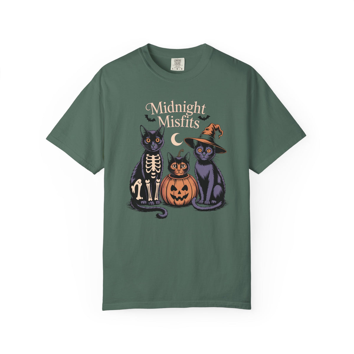 The Midnight Misfits Cats Shirt, Funny Black Cat Halloween T-Shirt, Vintage Cat Costume Tee, Spooky Season Gift