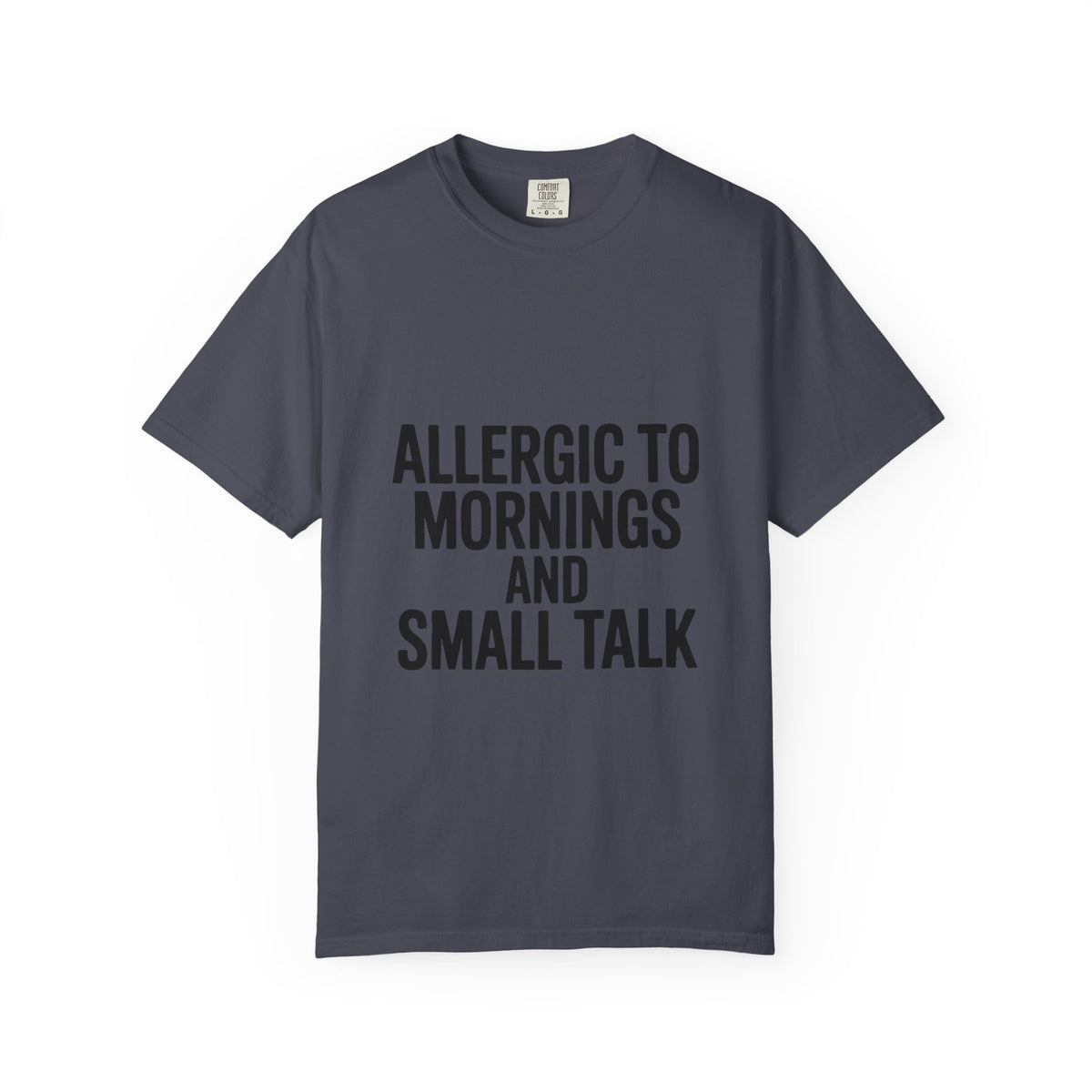 Allergic To Mornings And Small Talk Shirt, Funny Sarcastic T-Shirt, Introvert Gift, Bold Typography Tee for Coffee Lovers