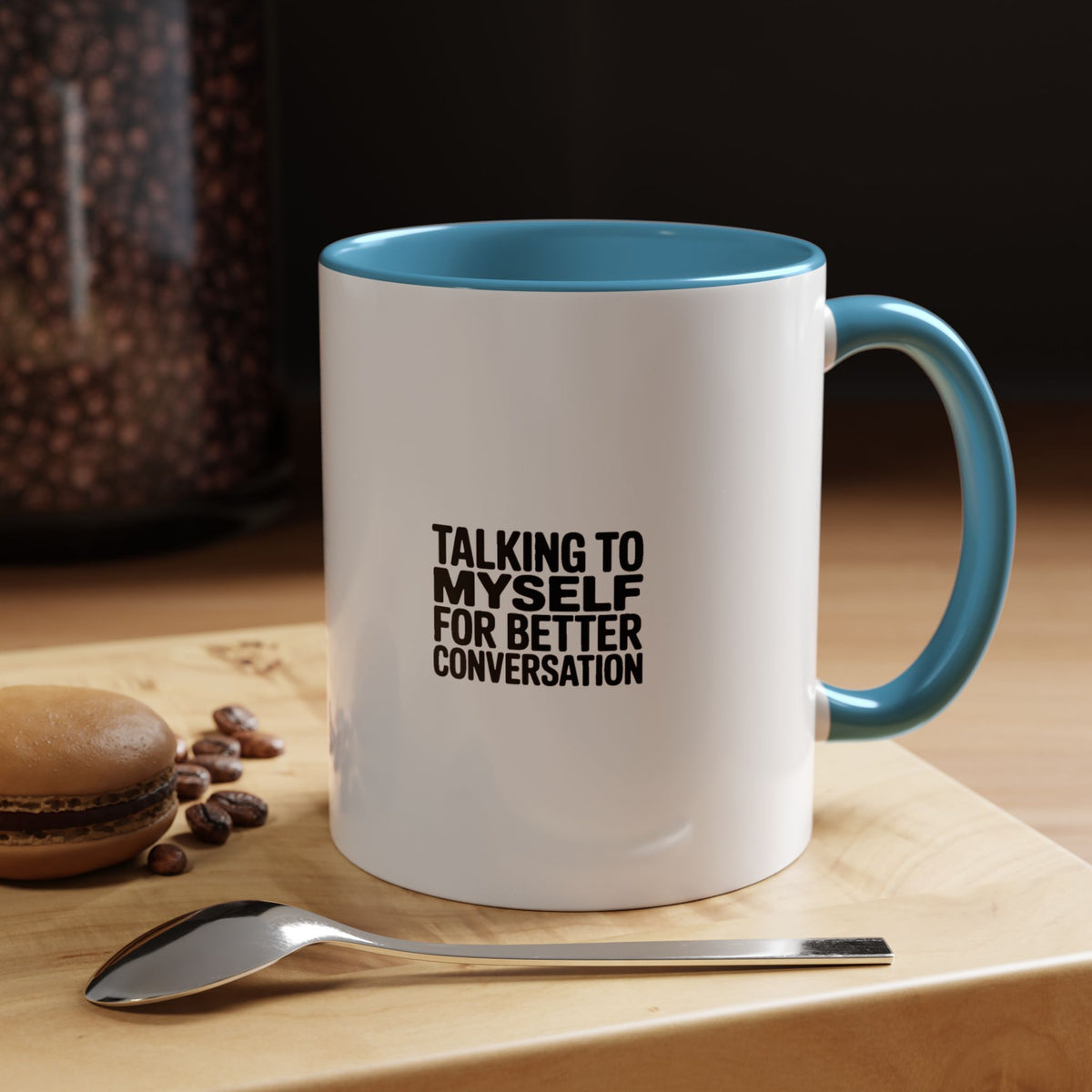 Talking To Myself For Better Conversation Mug, Funny Sarcastic Coffee Mug, Introvert Gift, Minimalist Typography Coffee Cup