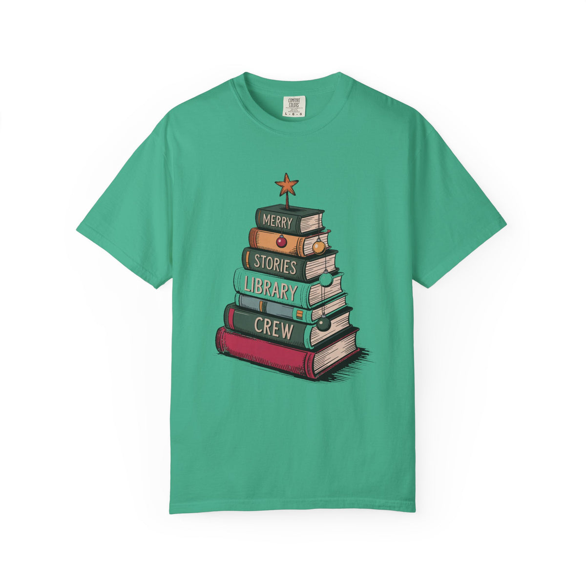 Librarian Christmas Shirt, Merry Stories Library Crew Tee, Christmas Gift For Librarian, Library Staff Christmas Crew Shirt, Book Lover Hol…