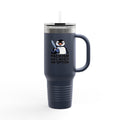 Funny Penguin Travel Mug 40oz, Pacifism Was Never An Option Tumbler, Sarcastic Bird Lover Gift, Vintage Poster Style Insulated Cup